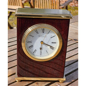 Rosewood Quartz Mantle Desk Clock by Rittenhouse Works